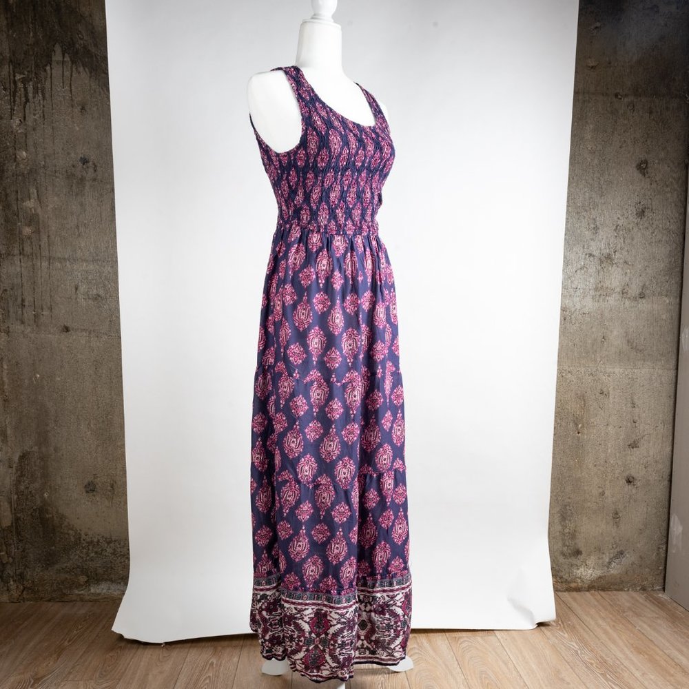 Lucky Brand Blue Pink Sleeveless Maxi Dress Size S